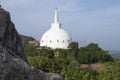 View of the ancient Mahaseya Dagoba stupa. Mihintale, Sri Lanka Royalty Free Stock Photo