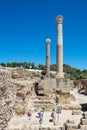 A view of the ancient marble columns in Carthage.