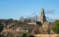 View of the ancient market town of Minchinhampton near to Stroud in The Cotswolds.