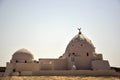 View of the ancient Muslim mosque against the blue sky in Luxor, Egypt. Copy space. Royalty Free Stock Photo