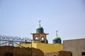 View of the ancient Muslim mosque against the blue sky in Luxor, Egypt. Copy space. Royalty Free Stock Photo