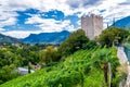 View on the ancient old town of Merano (Meran) in South Tyrol in northern Italy Royalty Free Stock Photo