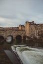 view of the ancient Pulteney Bridge on River Avon