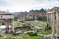 View of the ancient remains of the Roman Forum, Rome, Italy, Eur