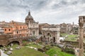 View of the ancient remains of the Roman Forum, Rome, Italy, Eur