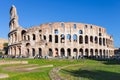 View of ancient roman amphitheater coliseum Royalty Free Stock Photo