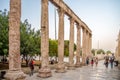 View at the Ancient Roman Colonnaded Street in Amman city, Jordan