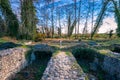 View at the ancient Roman theater at the Archaeological Site of Dion Royalty Free Stock Photo