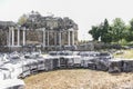 View of the ancient ruins of the agora in Side