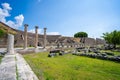 View of ancient ruins in Bergama Asklepion Archaeological Site.