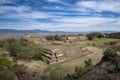 View of the ancient ruins of the Monte AlbÃÂ¡n pyramid complex in Oaxaca Royalty Free Stock Photo