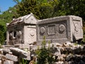 View of the sarcophagi of the Northeastern Necropolis in the city of Termessos