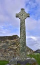 Cross of Historic Priory of Scottish Inner Hebridean Island Royalty Free Stock Photo