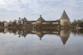 View of the ancient Staraya Ladoga fortress, April morning. Leningrad region, Russia Royalty Free Stock Photo