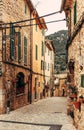 View of the ancient streets of Valldemossa. Royalty Free Stock Photo