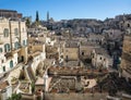 View of the ancient town of Matera  historical centre `Sassi di Matera ` ,  Basilicata, Southern Italy Royalty Free Stock Photo