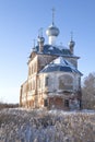 View of the ancient Trinity Church, Arkhangelskoye. Yaroslavl region, Russia