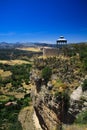 View on ancient village Ronda located on plateau surrounded by rural plains in Andalusia, Spain Royalty Free Stock Photo