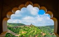 View of Ancient Wall through Islamic Window Royalty Free Stock Photo