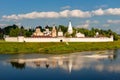 Monastery on the bank of the Volga River Royalty Free Stock Photo