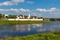 View on ancient white-stone Convent of the Dormition Royalty Free Stock Photo