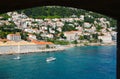 View from an ancient window of the sea of Dubrovnik,Croatia Royalty Free Stock Photo