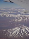 View of the andes mountains from the plane window Royalty Free Stock Photo