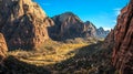 View from Angel's Landing trail, Zion National Park, Utah Royalty Free Stock Photo