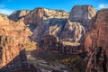 View from Angel's Landing trail, Zion National Park, Utah Royalty Free Stock Photo