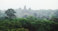 View of Angkor Wat bird`s eye view. Royalty Free Stock Photo