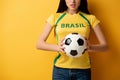 View of angry female football fan Royalty Free Stock Photo