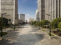 View of Anhangabau Valley during the lockdown, to prevent Covid-19 in downtown Sao Paulo Royalty Free Stock Photo