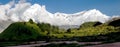 View from annapurna himal to dhaulagiri himal with buckwheat field Royalty Free Stock Photo