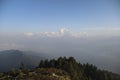 View of the Annapurna range from Poon Hill at sunrise, Ghorepani/Ghandruk, Nepal Royalty Free Stock Photo