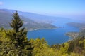 View of the Annecy lake from Col du Forclaz