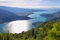 View of the Annecy lake from Col du Forclaz