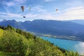 View of the Annecy lake from Col du Forclaz