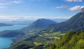 View of the Annecy lake from Col du Forclaz