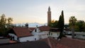 View of Antalya downtown with Yivliminare Mosque also called Ulu Cami Royalty Free Stock Photo