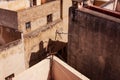 View of an antenna on a roof of an old house during sunrise Royalty Free Stock Photo