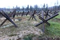 View of anti-tank obstacles