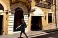 View of the Antico Caffe Greco in Via dei Condotti without tourists due to the phase 2 of lockdown