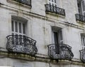 View of antique building balconies Royalty Free Stock Photo