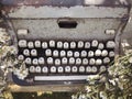 View of an antique manual Underwood typewriter on sepia Royalty Free Stock Photo