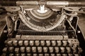View of an antique manual Underwood typewriter Royalty Free Stock Photo