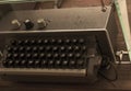 View of an antique manual Underwood typewriter on sepia Royalty Free Stock Photo