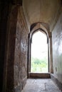 The view of antique type window from the old Indian fort