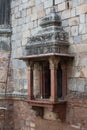 The view of antique type window from the old Indian fort which is known as Bara Gumbad at Lodhi Garden , New Delhi ,India