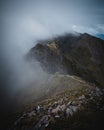 View of the Aonach Eagach Ridge in Glencoe Royalty Free Stock Photo