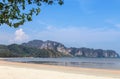 View of aonang beach in krabi province, Thailand. Royalty Free Stock Photo